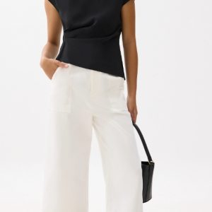 Boat Neck Drape Blouse